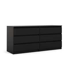 TVILUM - Cómoda 6 Cajón(es) 70296gm 153.8x70.1x50 cm Negro