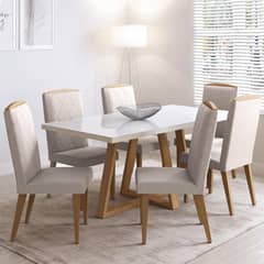 DECOCASA - Comedor Mara 6 Sillas Mesa Rectangular 89,1x79,4x179,6 cm Off White