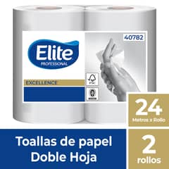 ELITE PROFESSIONAL - Toalla Rollo Doble Hoja 2 Un x 24 m