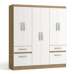 YARDAS - Clóset 2 Puerta(s) 4 Cajone(s) 4 Repisa(s) 162x180x181 cm Freijo/Blanco