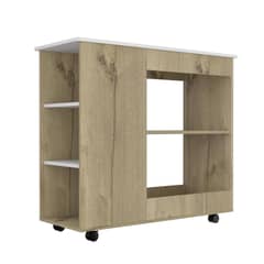 TUHOME - Mesón de Cocina bi-color 40x100 cm de Melamina Duna/Blanco