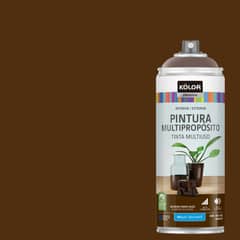 KOLOR - Pintura Esmalte Base Agua en Spray Marrón Pardo Nuez Brillante 400 ml
