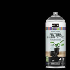 KOLOR - Pintura Esmalte Base Agua en Spray Negro Mate 400 ml