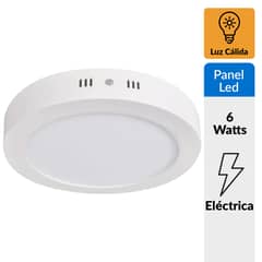 UNILUX - Panel led circular potencia 6W Luz cálida sobrepuesto color blanco