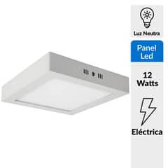 UNILUX - Panel led cuadrado potencia 12W Luz Neutra sobrepuesto color blanco