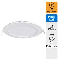 UNILUX - Panel led circular potencia 12W Luz Cálida empotrado color blanco