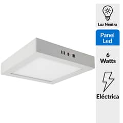 UNILUX - Panel led cuadrado potencia 6W Luz Neutra sobrepuesto color blanco