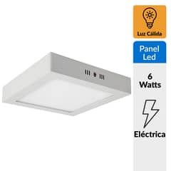 UNILUX - Panel led cuadrado potencia 6W Luz Cálida sobrepuesto color blanco