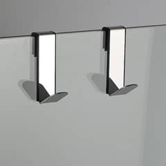 KLIPEN - Dos perchas simple para mampara cromado
