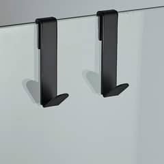 KLIPEN - Dos perchas simple para mampara negro mate