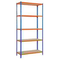 SIMONRACK - Estante Maderclick 5 Nivel(es) 110x200x40 cm Azul/Naranja