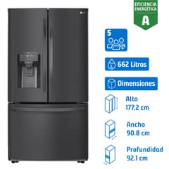 LG - Refrigerador French Door No Frost 662 Litros Matte Black GM78WGT