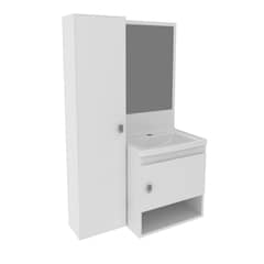 TECNOMOBILI - Mueble baño aéreo con 2 puertas Blanco con lavamanos BN3631.0001C