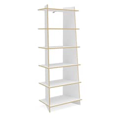 VEKKAHOME - Estante Jade Light MDP 6 Nivel(es) 40.3x180x67 cm Blanco