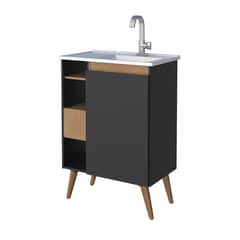 VEKKAHOME - Vanitorio Lotus Negro 63x90x37 cm