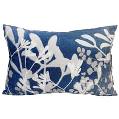 INES JOHNSON - Cojín Flora 50x33 cm Azul