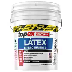 TOPEX - Pintura Látex Hipercubriente Mate 5 galón(es) Blanco