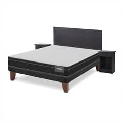 CIC - Cama Europea Onix Dual 2 plazas Gris oscuro, blanco