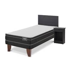 CIC - Cama Europea Onix Dual 1 plaza Gris oscuro, blanco