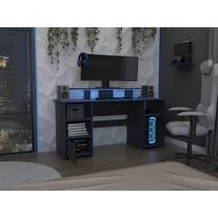 TUHOME - Escritorio Gamer Keria 1 cajón - wengue+canto
