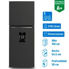LIBERO - Refrigerador Top Freezer No Frost 248 Litros Negro LRT-265NFNW