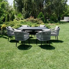 HOGA - Juego de Comedor de Terraza Monterosso 6 Personas Gris Dark