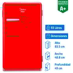 MIDEA - Minibar Minibar  Litros Rojo MDRD142FGE13