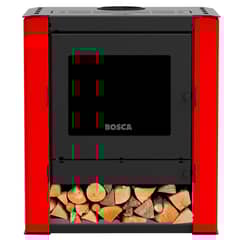 BOSCA - Calefactor Leña Gold 500 Black Vision Rojo