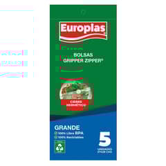 EUROPLAS - Bolsa grande Gripper Zipper 5 un