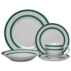 DORAL - Juego de Vajilla 30 Piezas Porcelana Royal Verde