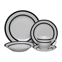 DORAL - Juego de Vajilla 30 Piezas Porcelana Royal Azul