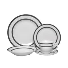 DORAL - Juego de Vajilla 30 Piezas Porcelana Royal Gris