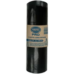 VIRUTEX - Bolsa para Basura 120x130 cm 280 Litros 5 unidades