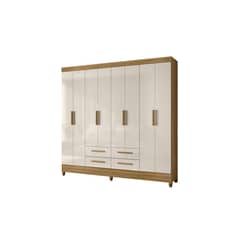 DI PORETTI - Clóset Florida 8 Puerta(s) 10 Repisa(s) 204x204x47 cm Café/Blanco