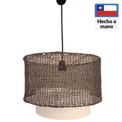 CAROLD STEVENS - Lámpara Colgante Boloni Tela Beige 60 W 32 cm