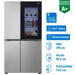 LG - Refrigerador Side by Side No Frost 647 Litros silver GS66BVP