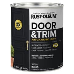 RUST OLEUM - Pintura Puertas y Molduras Interior y Exterior Satinado Negro 946 ml