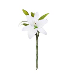 SOHOGAR - Flor artificial lilium 38cm, color blanco