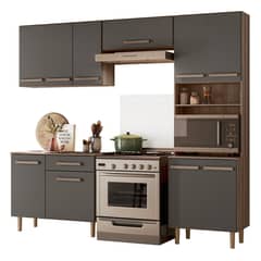 VEKKAHOME - Mueble Cocina Lemon 222,1x43x200 cm Gris