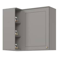 HOME MOBILI - Mueble Aéreo Esquinero Gris Americana