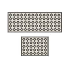DAVANTI - Set 2 Alfombras Cocina Vintage Check 45x180 cm Estampado
