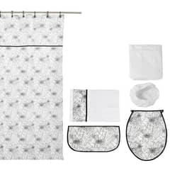 GENTILE - Set De baño 180x180 cm Crudo/ Negro