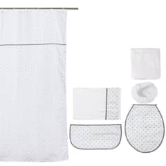 GENTILE - Set De baño 180x180 cm Blanco/Gris