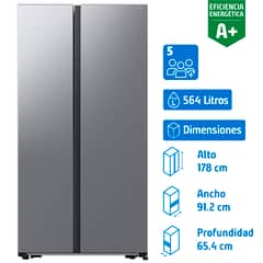SAMSUNG - Refrigerador Side by Side No Frost 564 Litros Gris RS57DG4000M9ZS