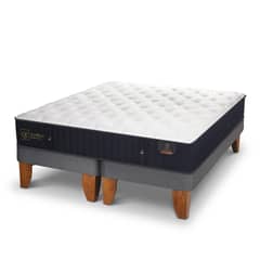CIC - Cama Europea Premium Queen Azul / Blanco