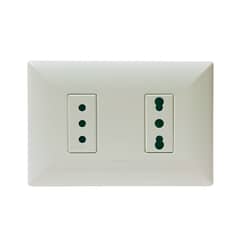 SINTHESI - Enchufe doble 10A + 10/16A armado S17 blanco