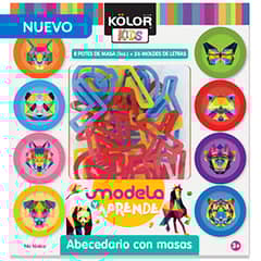 KOLOR - Set 26 Letras y 8 Potes de Masa