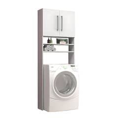 MOBILFRANK - Mueble Organizador Logia Lavadora MDP 3 Nivel(es) 68x190x25 cm Blanco