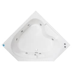 NORGLAS - Tina hidromasaje 370 l creta 7 jets izquierda 150x150x115 cm