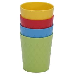 CASA BONITA - Vaso plástico colores 250 ml 4 unidades